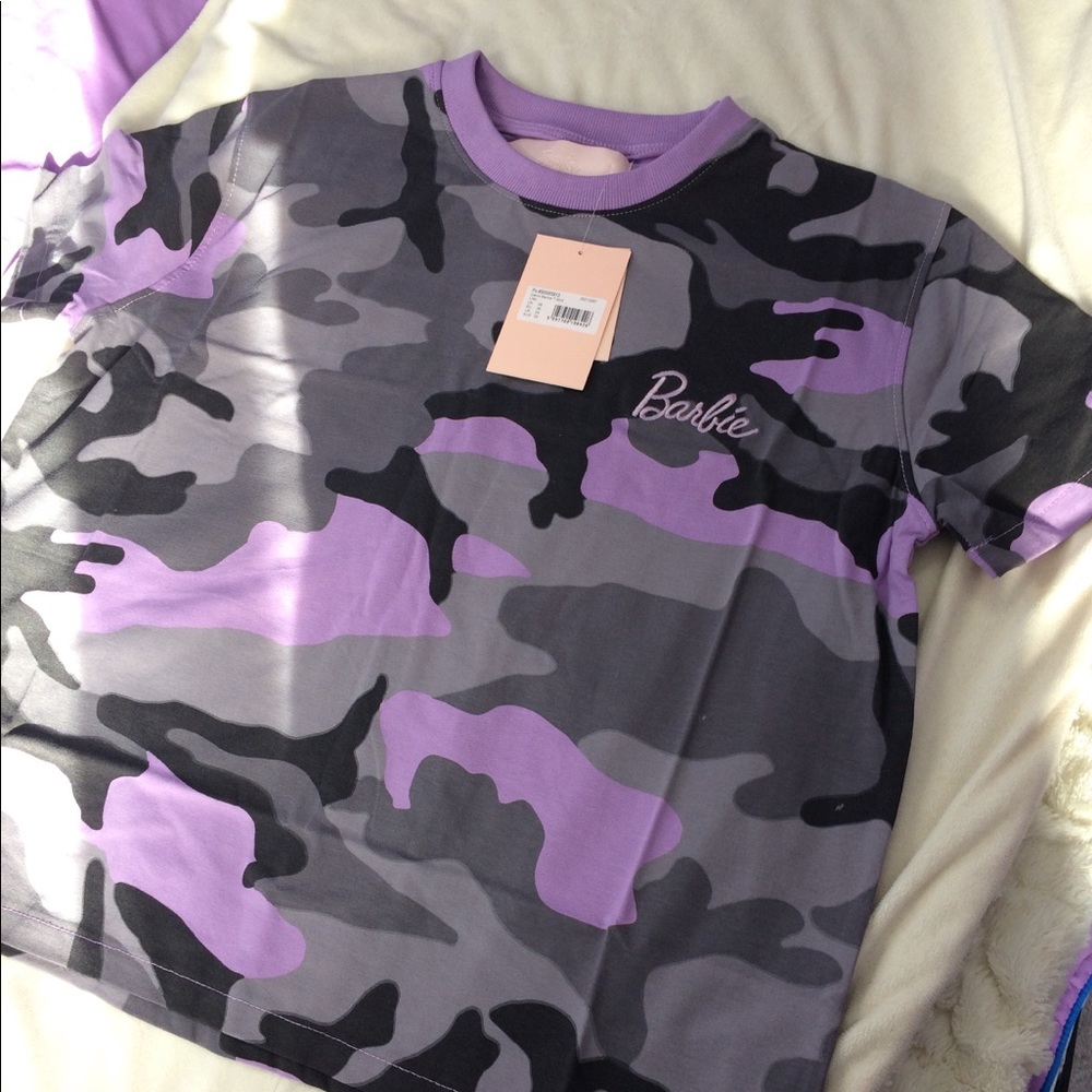 Barbie x Missguided purple camo t shirt